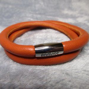 Endless Double Coral Leather Bracelet By JLO 8.5 inch NEW A22